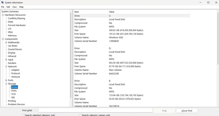 msinfo32 run command