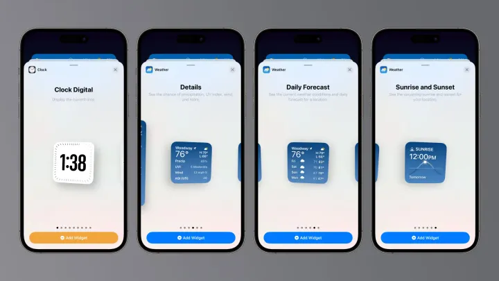new widges on ios 172