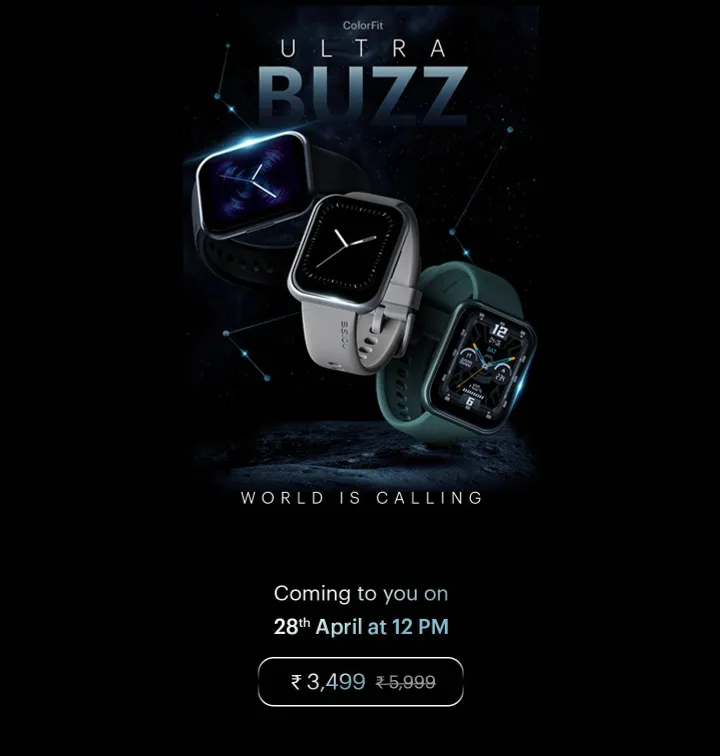 noise colorfit ultra buzz launched in india amazon
