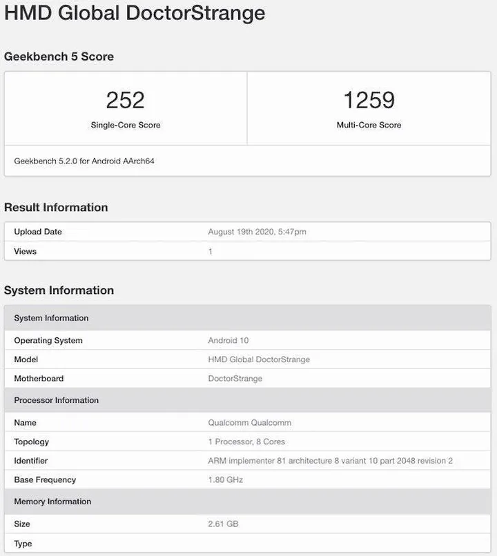 nokia 3 4 geekbench image