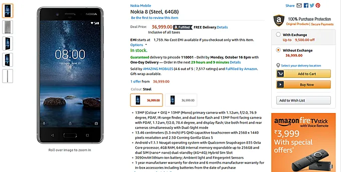 nokia 8 india