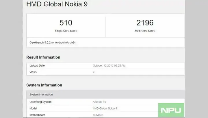 nokia 9 pureview geekbench