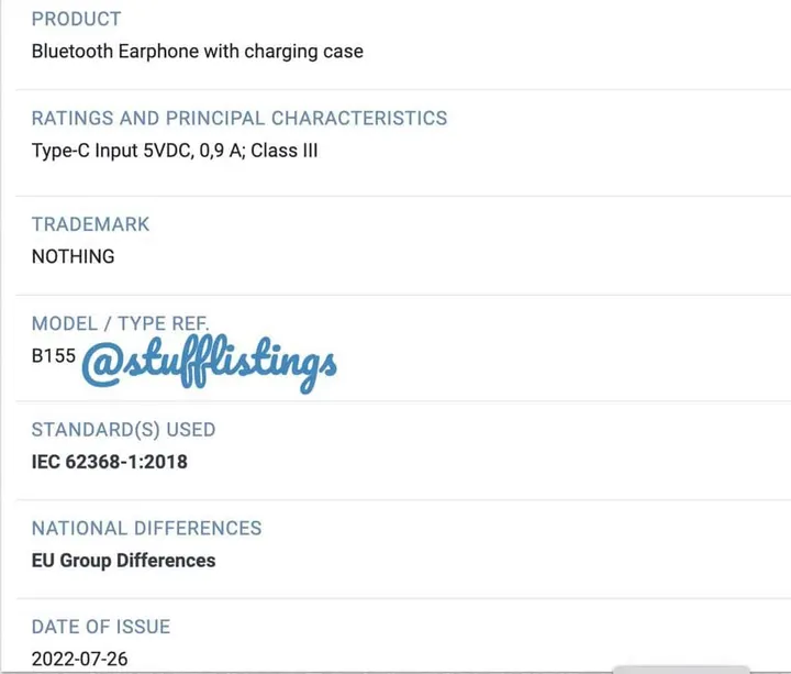 nothing b157 indian bis certification