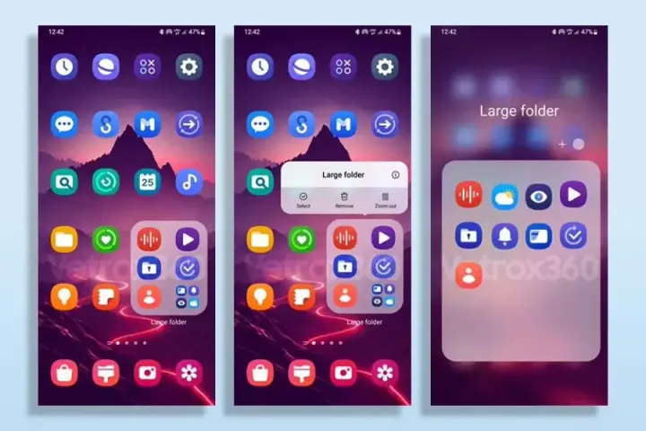 one ui 7 large folders