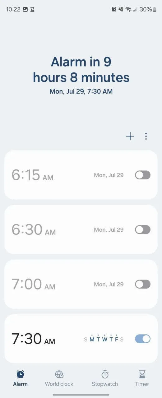 one ui clock