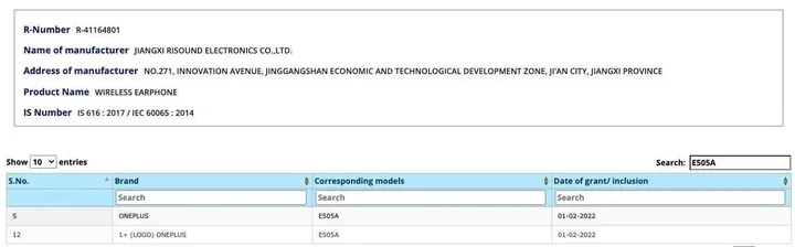 oneplus nord buds bis certification