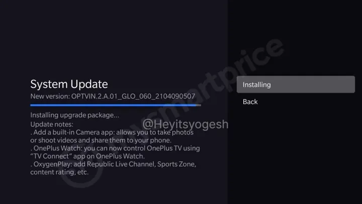 oneplus tv update