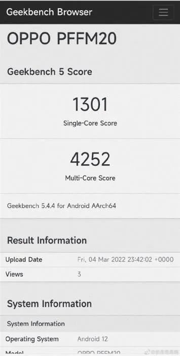 oppo find x5 pro geekbench