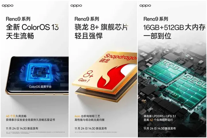 oppo reno 9 series specifications