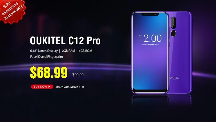 oukitel c12 pro aliexpress anniversary