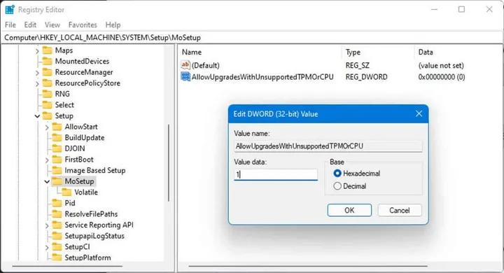 override compatibility check windows11
