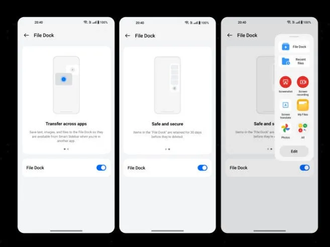 oxygenos 14 file dock