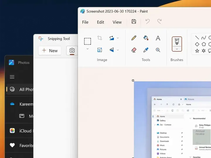 paint snipping tool photos update features