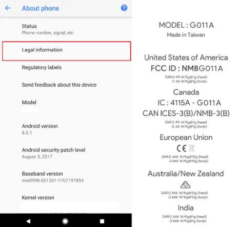 pixel 2 will use the fccs e label technology