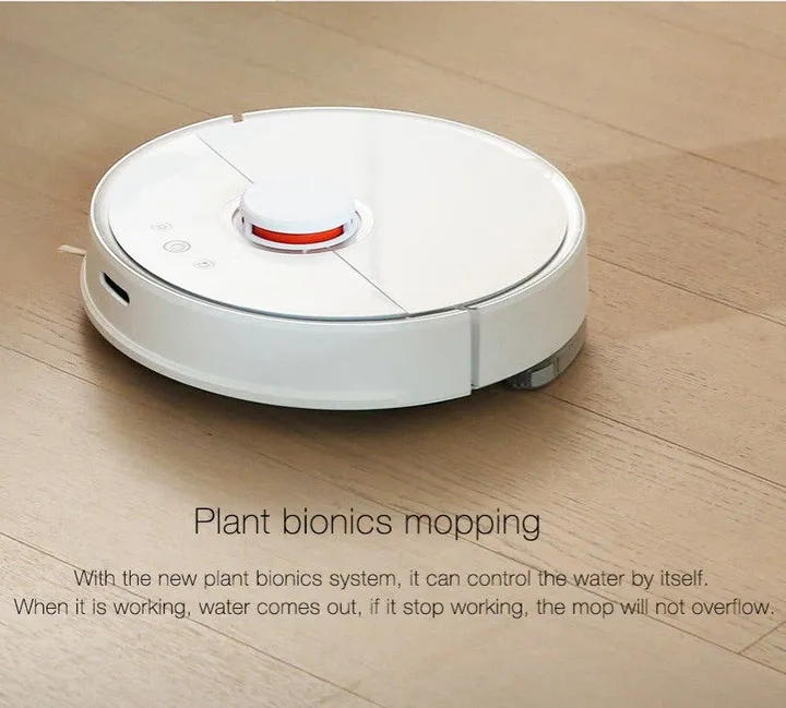 plant bionic mopping system xiaomi mijia robotock can control the water by itself when it is working water comes out if it stop working the mop will not overflow