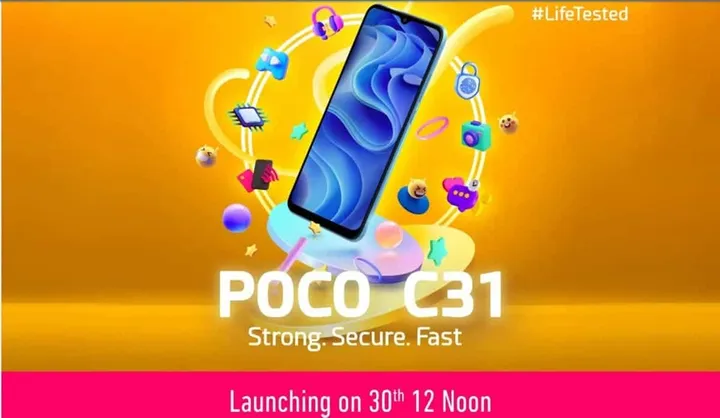 poco c31 launch in india sept 30