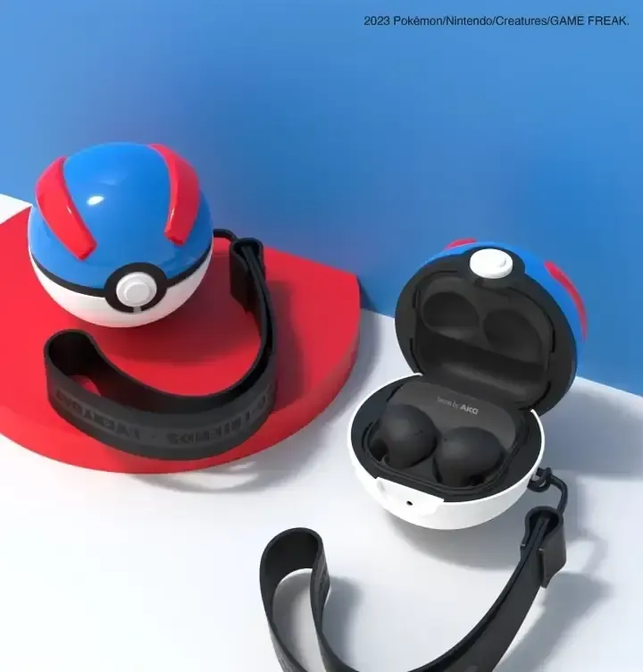poke ball shaped galaxy buds headphone case b