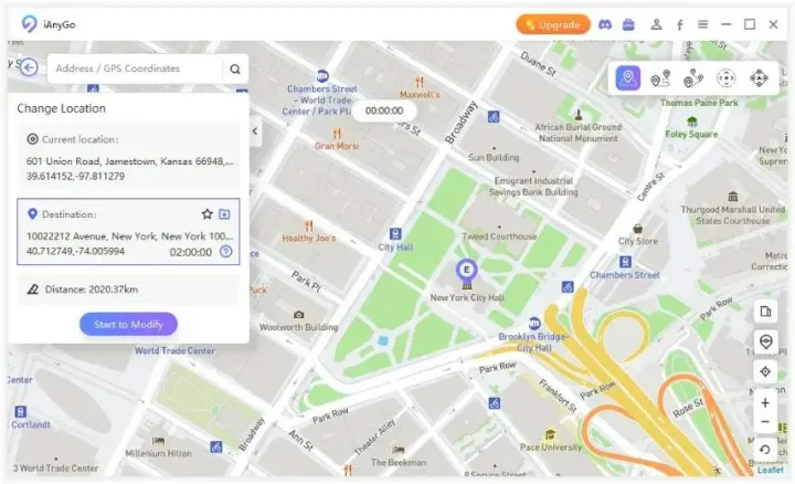 press start modify to fake location
