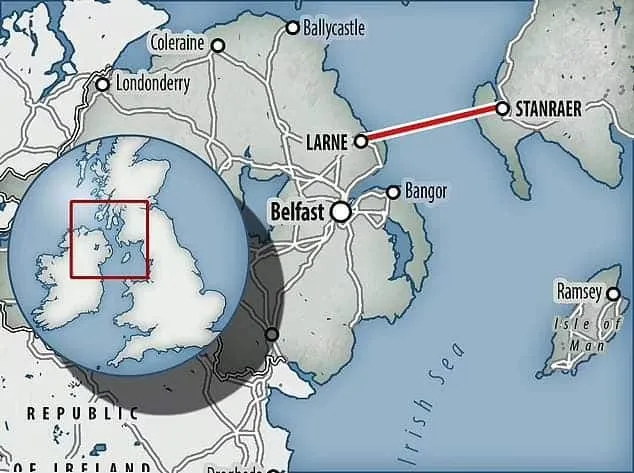 proposed bridge or tunnel between portpatrick in scotland and larne in county antrim