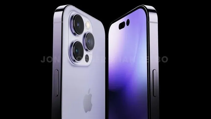 purple iphone 14 pro render