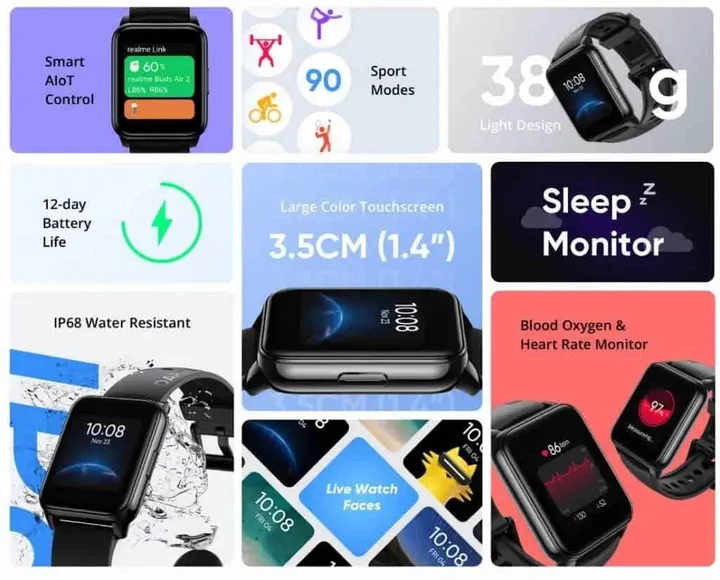 realme watch 2 collage