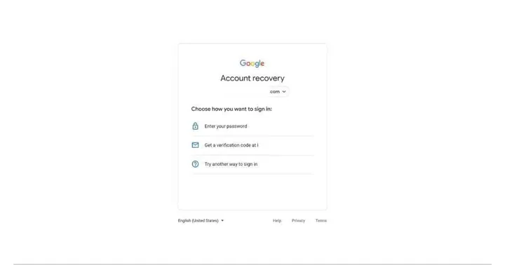 recover gmail password step 1