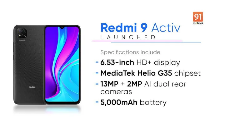 redmi 9 activ amazon india listing