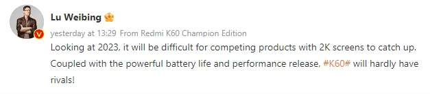 redmi k60