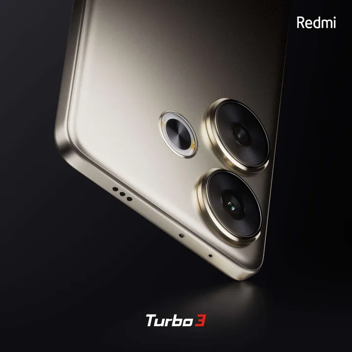redmi turbo 3 back and top