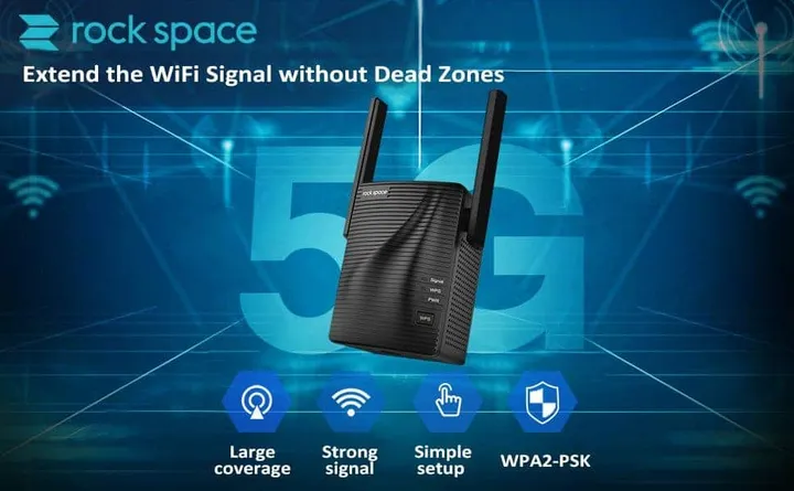 rock space ac 1200 dual band wifi extender