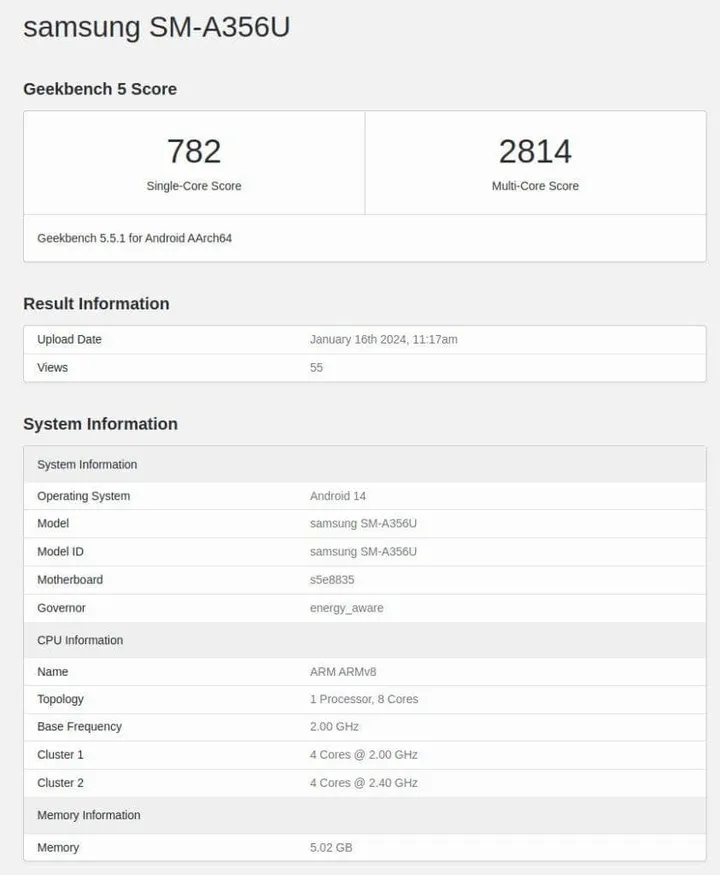samsung galaxy a35 sm a356u benchmark leak 843x1024 1