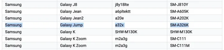samsung galaxy jump sm a326k