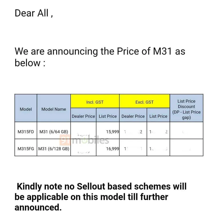 samsung galaxy m31 offline