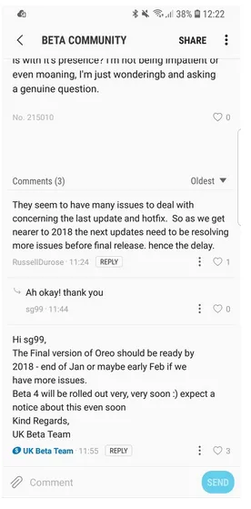 samsung galaxy s8 android oreo