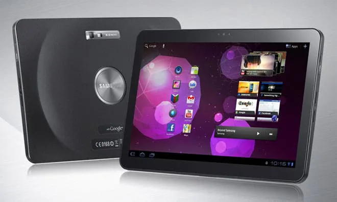 samsung galaxy tab 101 inch tablet front rear view