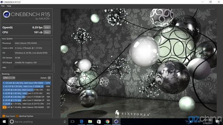 screenshot 2 cinebench