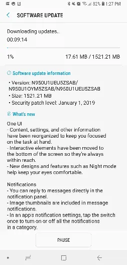screenshot 2019 01 25 image from android 9 pie in the us beta coming to samsung galaxy s8 and note 8 right now