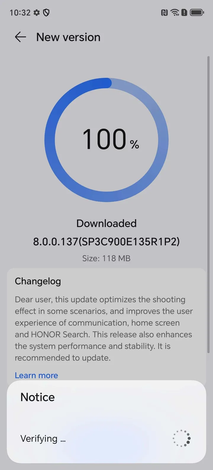 screenshot 20250105 223253 com hihonor ouc firmwarenewversionactivity