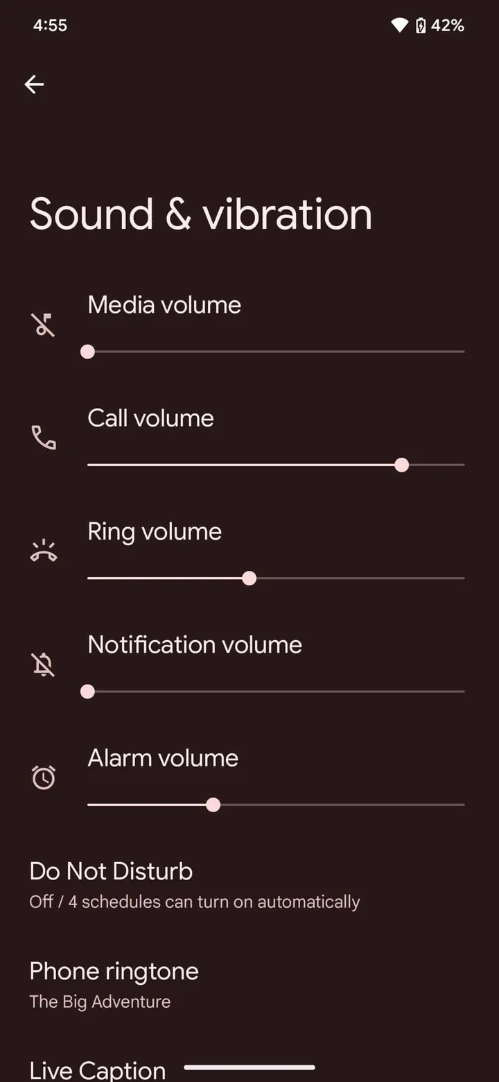 separate ringtone and notification volume new android 13 features