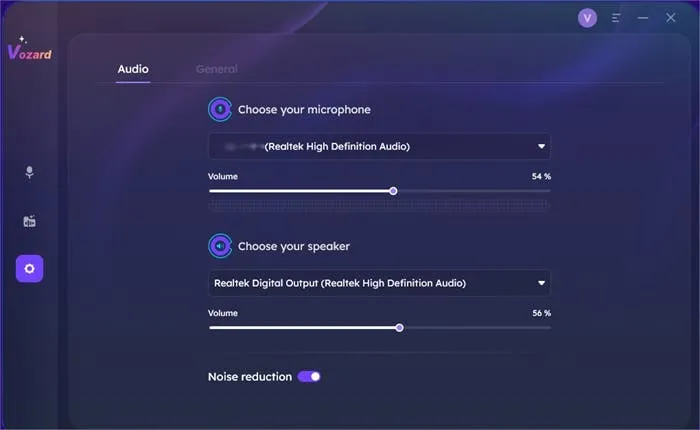set microphone and speaker