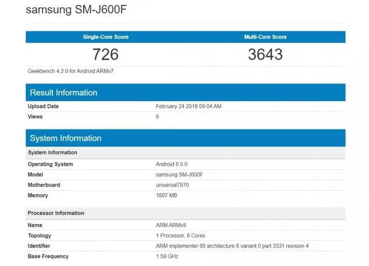 sm j600f