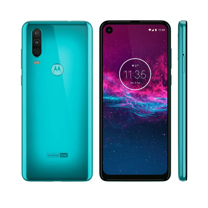 smartphone motorola one action xt2013 1 aquamarine 128gb 4gb ram tela de 6 3 camera traseira tripla octa core leitor digital android 9 0 50004603