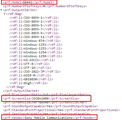 sony g84xx model uaprof xperia blog