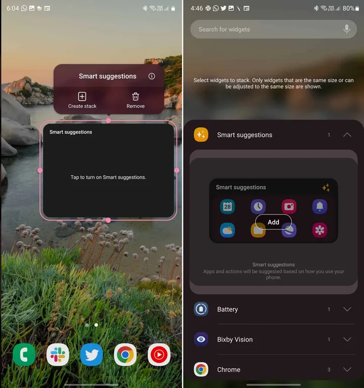 stack widgets on galaxy s23