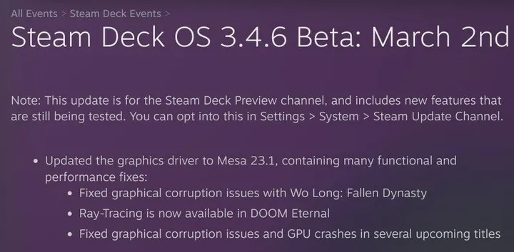 steam deck update