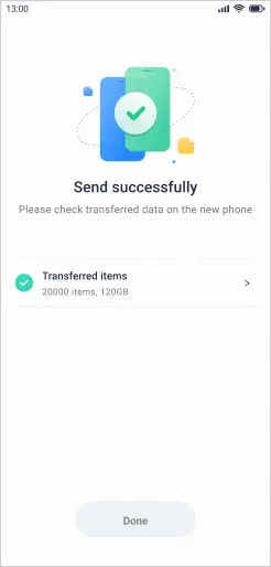 successfully transferred data from ios to android with mobiletrans