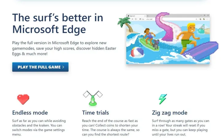 surf game on microsoft edge