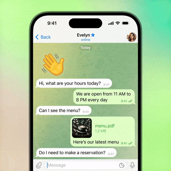 telegram business quick replies