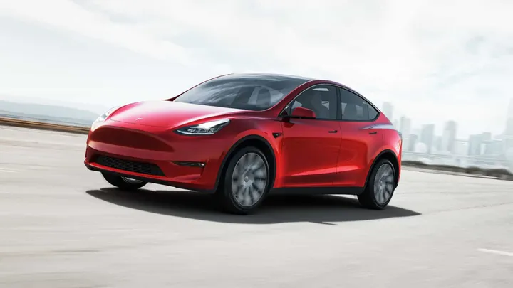tesla model y action