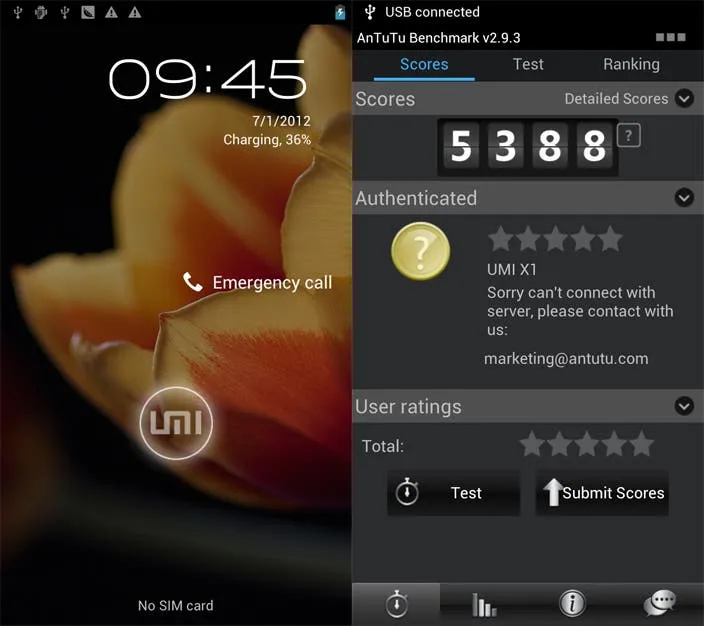umi x1 dual core mt6577 antutu